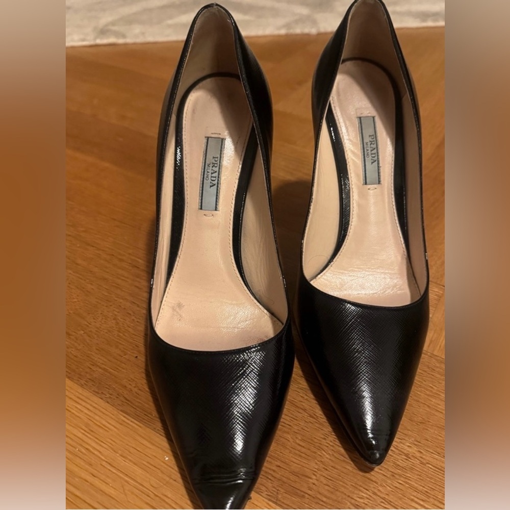 Prada Black Leather Heels - image 1